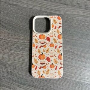 Autumn Pumpkin Pattern iPhone Case - White/Orange Fall Design